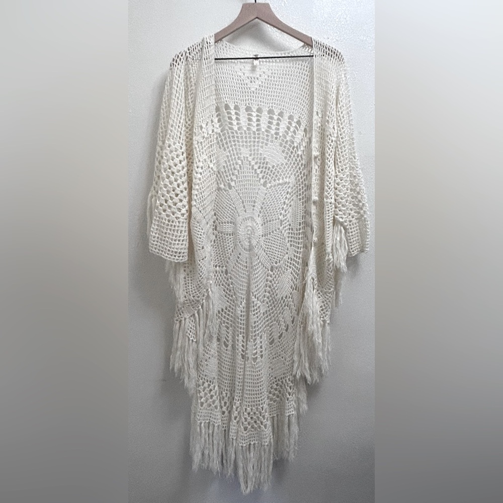 Spell & the Gypsy Mandala Crochet Cardigan Ivory Never Worn Vintage Rare - Picture 11 of 12
